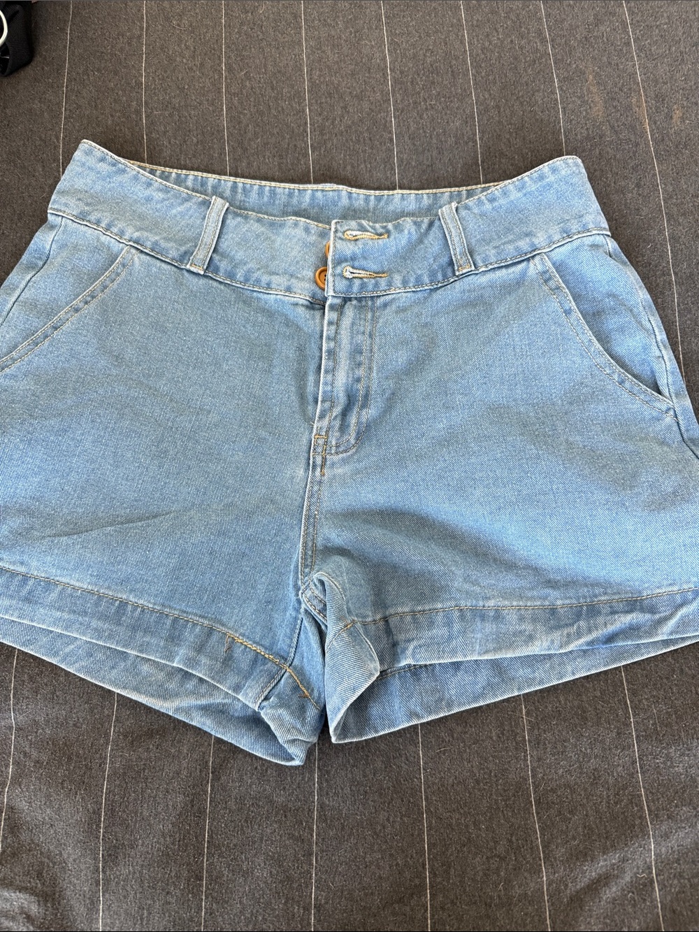 Women’s Light Blue Denim High-Waist Shorts